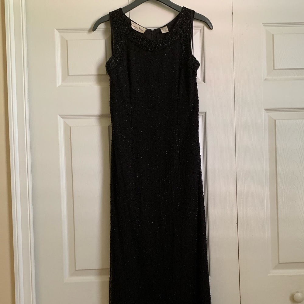 Gown Vintage Black silk sequence gown